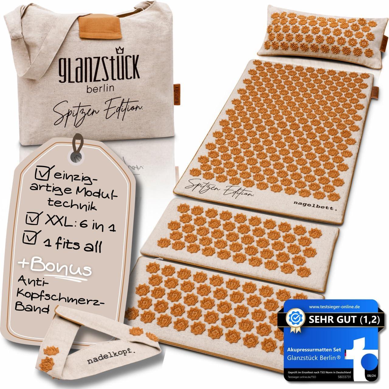 Glanzstück Berlin XXL Set – modulare Ganzkörper-Akupressurmatte mit Klettverschluss und Kissen
