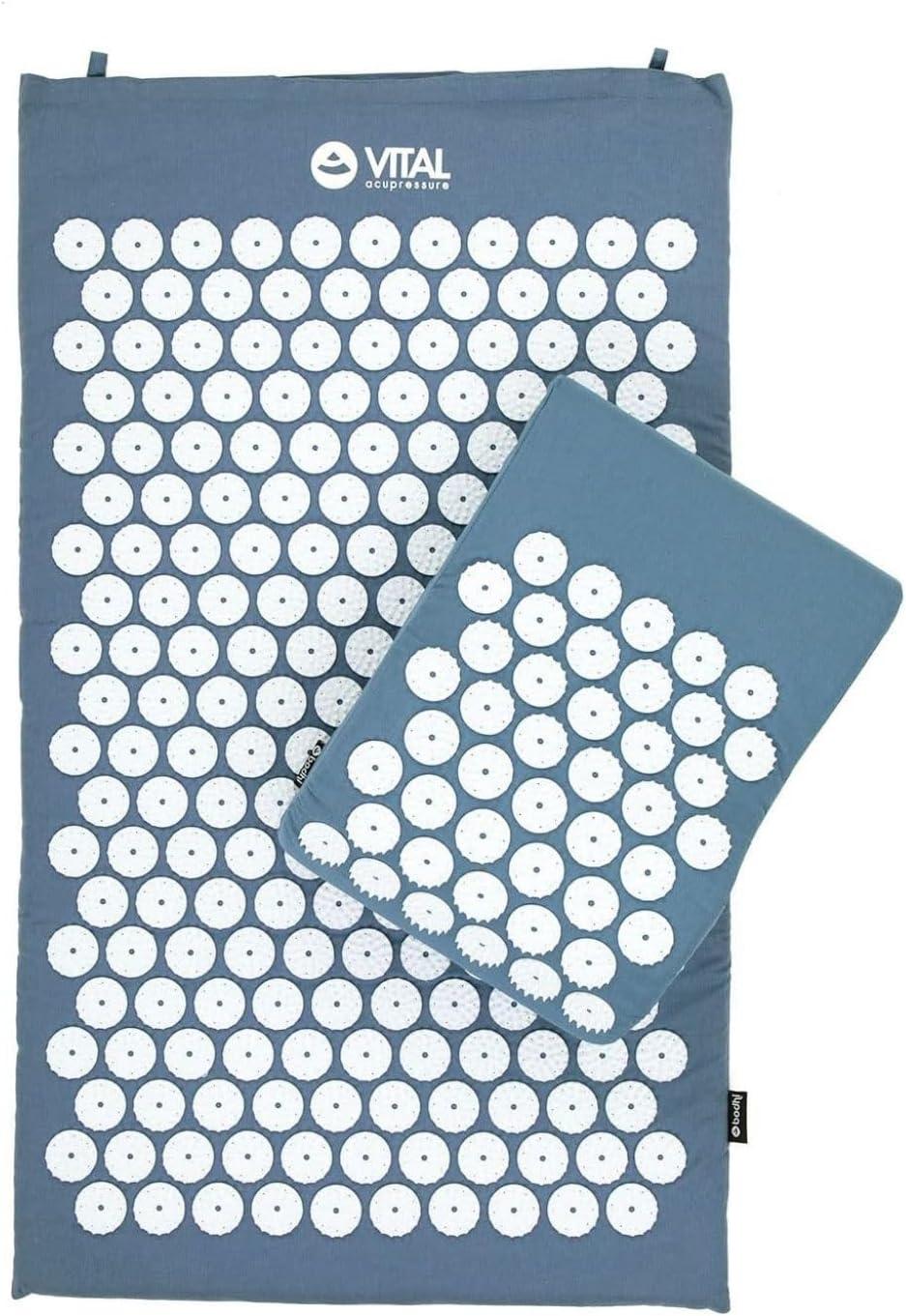 Bodhi VITAL Akupressurmatten-Set in Blau – mit Akupressur-Kissen und Tragetasche aus Nylon