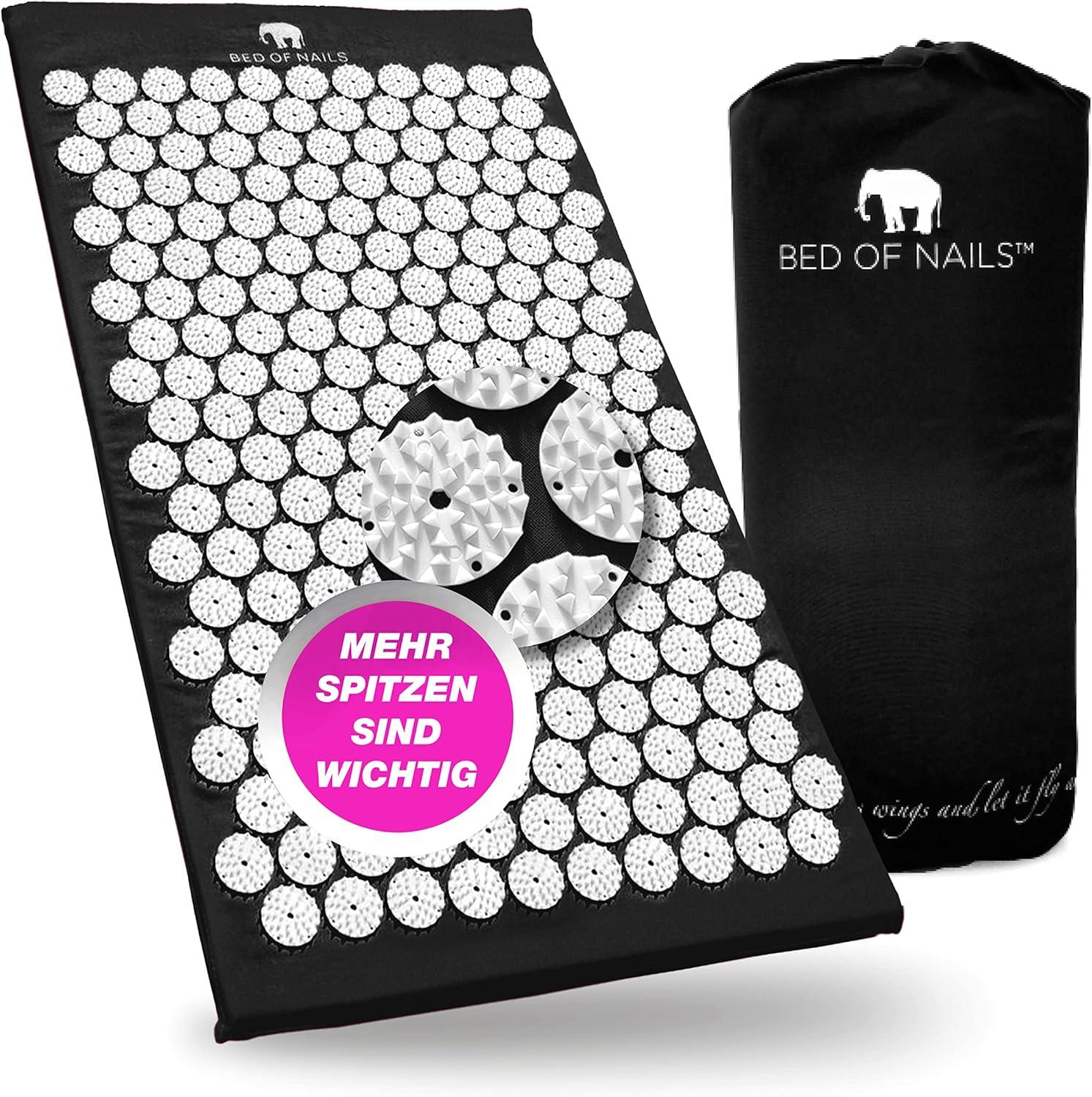 Bed of Nails Original Akupressurmatte mit Bio-Baumwoll-Bezug, hoher Spike-Dichte und Tragetasche