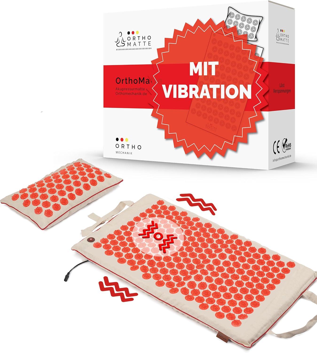 OrthoMatte – Akupressurmatte mit integrierter Vibrationsfunktion und vier Vibrationsplatten